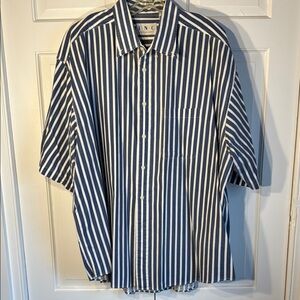 INC International Concepts Blue and White Casual Button Down Shirt